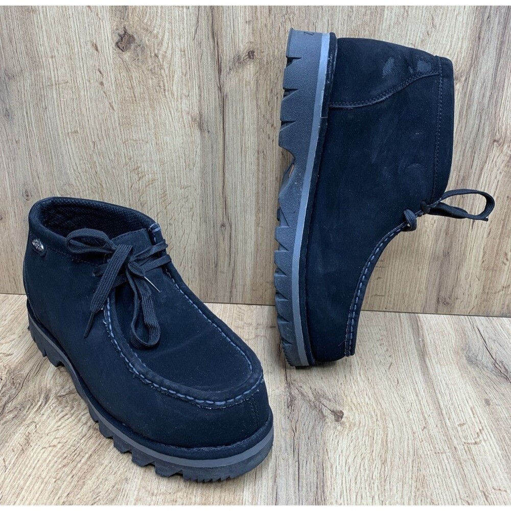 Lugz Mens Wally Mid Black Charcoal Ankle Boots 25J059 Old Skool 90's Size 12